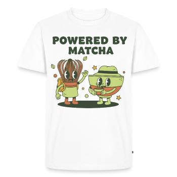 Propulsé par le thé vert matcha Amateur drôle de matcha - T-shirt Premium bio Homme - blanc - Devant - Nico (187cm)