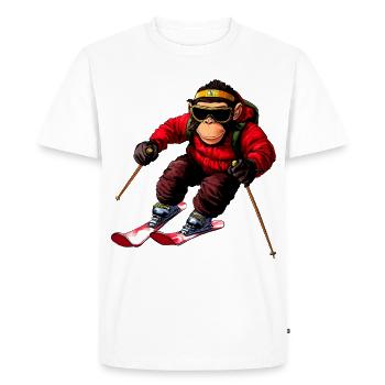 Ski de singe - T-shirt Premium bio Homme - blanc - Devant - Nico (187cm)