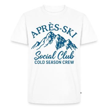 Après Ski Social Club Saison froide Ski d’équipe - T-shirt Premium bio Homme - blanc - Devant - Nico (187cm)