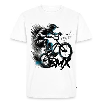 BMX - T-shirt Premium bio Homme - blanc - Devant - Nico (187cm)