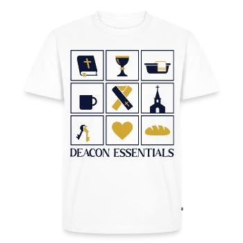 Essentiels pour les diacres religieux de l’Église - T-shirt Premium bio Homme - blanc - Devant - Nico (187cm)