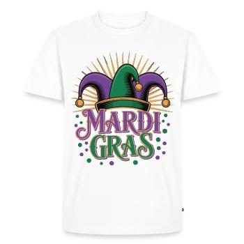 T-shirt Mardi Gras – Chapeau Bouffon de Carnaval - T-shirt Premium bio Homme - blanc - Devant - Nico (187cm)