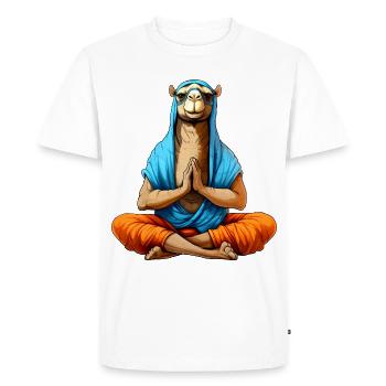 Yoga Camel - Men's Premium Organic T-Shirt - white - Front - Nico (187cm)