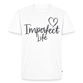 Motif de cœur de vie imparfaite pour les grandes personnes - T-shirt Premium bio Homme - blanc - Devant - Nico (187cm)