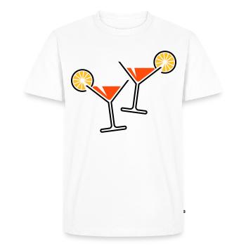 2 Cocktail Glasses / Cocktail / Martini + (Orange) - Men's Premium Organic T-Shirt - white - Front - Nico (187cm)