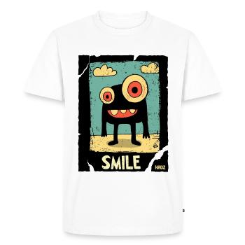 Monstre borgne dans le sable - T-shirt Premium bio Homme - blanc - Devant - Nico (187cm)