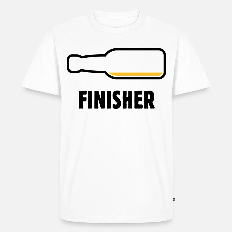 Finisher (Bier / Bierchen / Biertrinker / POS 2C) - Männer Premium Bio T-Shirt - Weiß