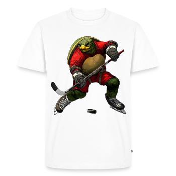 Hockey sur glace des Tortues - T-shirt Premium bio Homme - blanc - Devant - Nico (187cm)