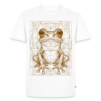 Mandala géométrique de grenouille - T-shirt Premium bio Homme - blanc - Devant - Nico (187cm)