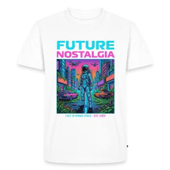 Nostalgie pour l’avenir de la cité spatiale - T-shirt Premium bio Homme - blanc - Devant - Nico (187cm)