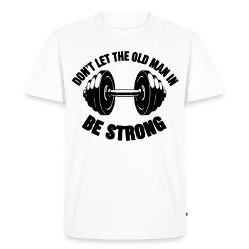 Ne laisse pas entrer le vieux - T-shirt Premium bio Homme - blanc - Devant - Nico (187cm)