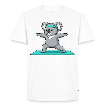 Yoga Koala Bear Doing Warrior Pose - Men's Premium Organic T-Shirt - white - Front - Nico (187cm)