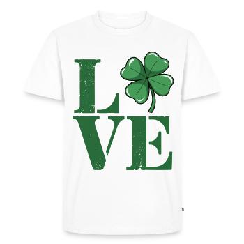 Love Shamrock Vintage Green - Men's Premium Organic T-Shirt - white - Front - Nico (187cm)