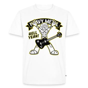 Heavy Metal Cartoon Guitarist - Men's Premium Organic T-Shirt - white - Front - Nico (187cm)