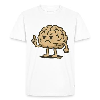 Figure cérébrale avec l’index levé - T-shirt Premium bio Homme - blanc - Devant - Nico (187cm)