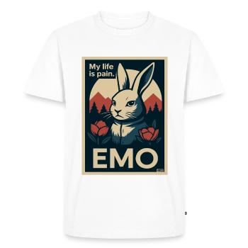 Emo bunny avec le lettrage My Life is Pain - T-shirt Premium bio Homme - blanc - Devant - Nico (187cm)