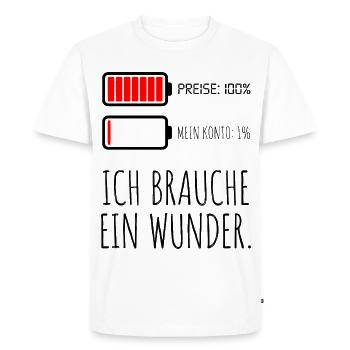 Prices 100% My Account 1% - Men's Premium Organic T-Shirt - white - Front - Nico (187cm)
