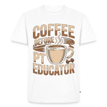 PT Educator Coffee Movement Therapy Coffee Lover - Men's Premium Organic T-Shirt - white - Front - Nico (187cm)