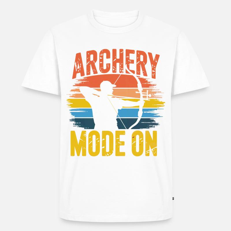Archery Mode On Retro Sunset - Männer Premium Bio T-Shirt - Weiß