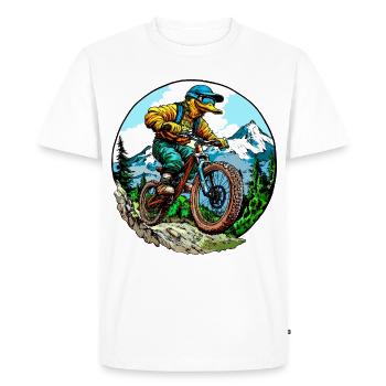 Canard VTT - T-shirt Premium bio Homme - blanc - Devant - Nico (187cm)