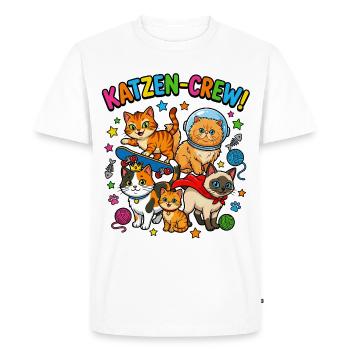 CatsCrew Skate Space - Men's Premium Organic T-Shirt - white - Front - Nico (187cm)