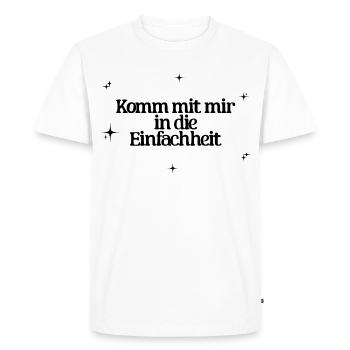 Suivez-moi dans la simplicité Yoga Pleine conscience - T-shirt Premium bio Homme - blanc - Devant - Nico (187cm)