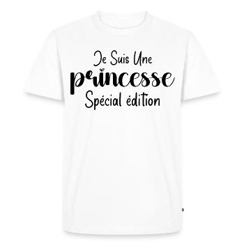 Je Suis Une Princesse Design Féminin Drôle Unique - T-shirt Premium bio Homme - blanc - Devant - Nico (187cm)