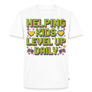 Ergothérapie pédiatrique aidant les enfants à monter de niveau en ergothérapie scolaire - T-shirt Premium bio Homme - blanc - Devant - Nico (187cm)