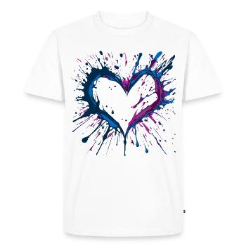 Key West inspired Heart dark - Men's Premium Organic T-Shirt - white - Front - Nico (187cm)