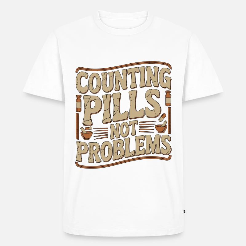Pharmacist Student Counting Pills Pharmacy Trainee - Männer Premium Bio T-Shirt - Weiß