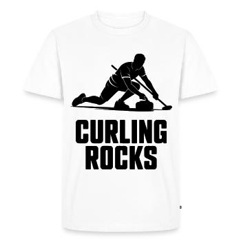 Curling Rocks Winter Sports Silhouette Man - T-shirt Premium bio Homme - blanc - Devant - Nico (187cm)