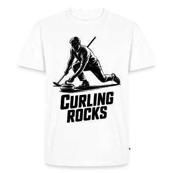 Curling Rocks Winter Sports Silhouette Man - T-shirt Premium bio Homme - blanc - Devant - Nico (187cm)