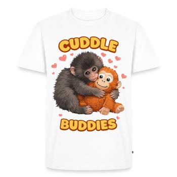 punch the monkey - Men's Premium Organic T-Shirt - white - Front - Nico (187cm)