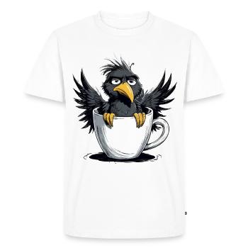 Morning grouch coffee no desire raven bad mood - Men's Premium Organic T-Shirt - white - Front - Nico (187cm)