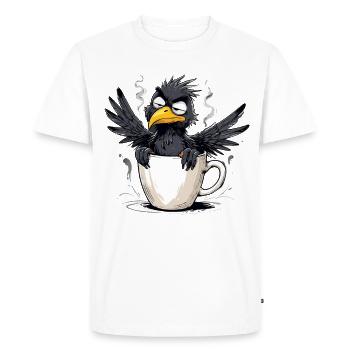 Morning grouch coffee no desire raven bad mood - Men's Premium Organic T-Shirt - white - Front - Nico (187cm)