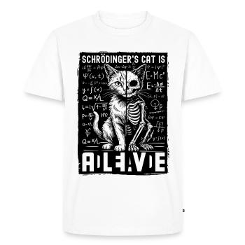 Schrödinger's Cat Is Alive Dead - Men's Premium Organic T-Shirt - white - Front - Nico (187cm)