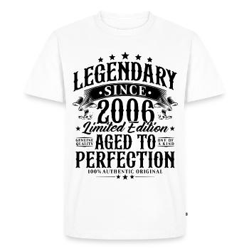 2006 Born Legendary Vintage Birthday Gift - Men's Premium Organic T-Shirt - white - Front - Nico (187cm)