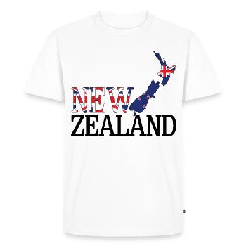 New Zealand Land Map New Zealand Flag - Men's Premium Organic T-Shirt - white - Front - Nico (187cm)