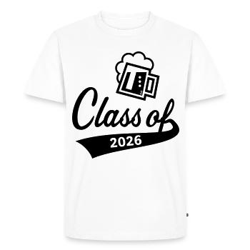 Promotion 2026 (Promotion diplômée / Bière / Noir) - T-shirt Premium bio Homme - blanc - Devant - Nico (187cm)