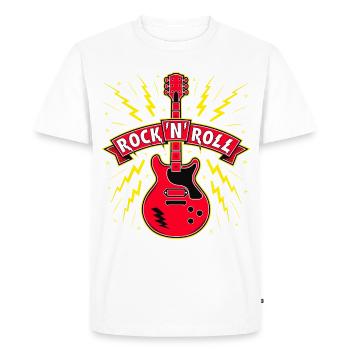 Rock 'N' Roll Guitar - Men's Premium Organic T-Shirt - white - Front - Nico (187cm)