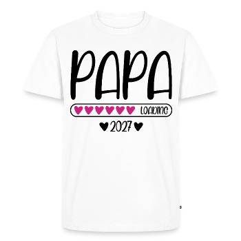Dad 2027 loading with heart loading bar - Men's Premium Organic T-Shirt - white - Front - Nico (187cm)