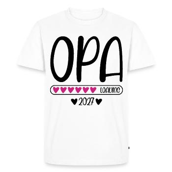 Grand-père 2027 charge avec la barre de chargement du cœur - T-shirt Premium bio Homme - blanc - Devant - Nico (187cm)