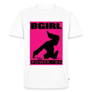 BGirl Power 84 Silhouette - Men's Premium Organic T-Shirt - white - Front - Nico (187cm)