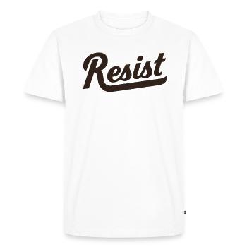Resist lettering courageous protest - Men's Premium Organic T-Shirt - white - Front - Nico (187cm)