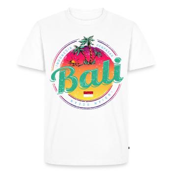 Souvenir rétro de coucher de soleil Bali Indonesia - T-shirt Premium bio Homme - blanc - Devant - Nico (187cm)