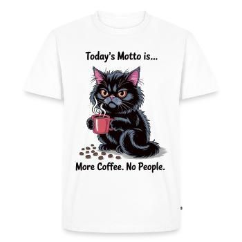 Plus de café sans personne avec un chat noir - T-shirt Premium bio Homme - blanc - Devant - Nico (187cm)