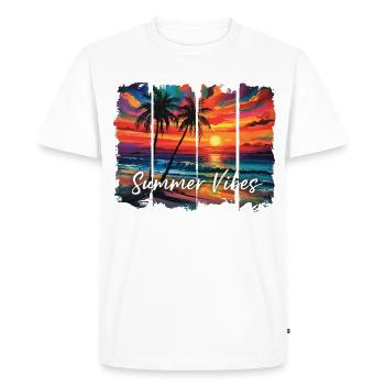 Summer Vibes Fun Quote Graphic - Men's Premium Organic T-Shirt - white - Front - Nico (187cm)