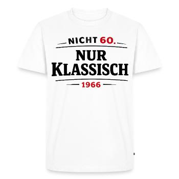 60e anniversaire né en 1966 - T-shirt Premium bio Homme - blanc - Devant - Nico (187cm)