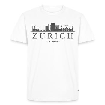 Zurich, Suisse, silhouette de Zurich - T-shirt Premium bio Homme - blanc - Devant - Nico (187cm)