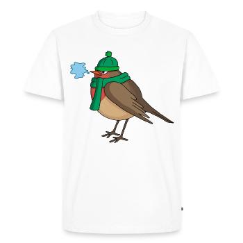 The Bird and Winter - Men's Premium Organic T-Shirt - white - Front - Nico (187cm)